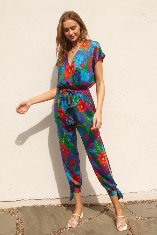 Flora Tropical Print Jumpsuit