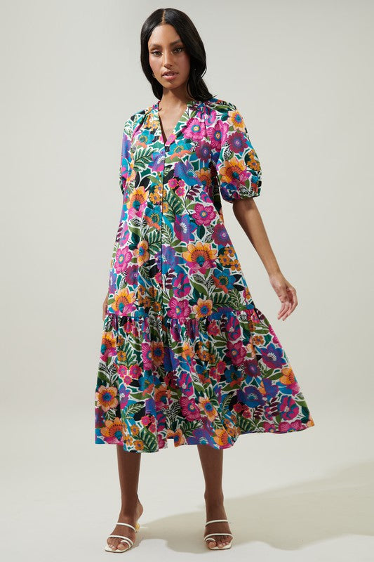 Santa Elena Wynette Tiered Midi Dress