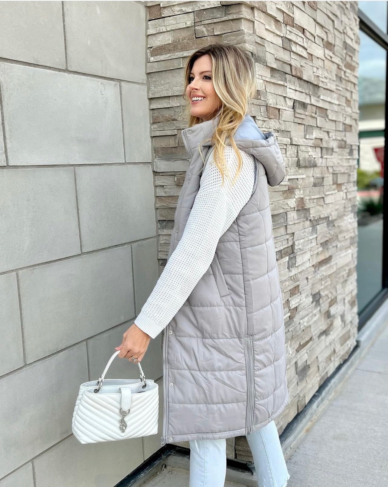 Layla Long Hooded Puffer Vest