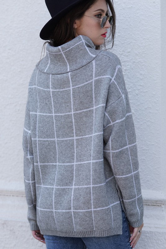 Claire Windowpane Plaid Sweater