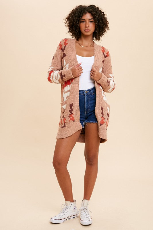 Maeve Patterned Knit Cardigan Sweater